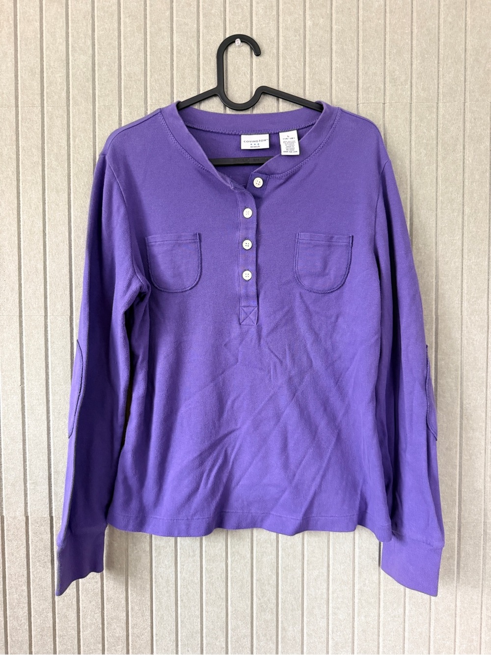 Covington Purple Henley Long-Sleeve Top